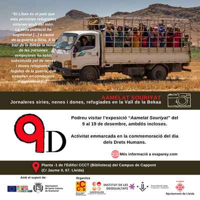 <bound method DexterityContent.Title of <Event at /fs-paeria/paeria/ca/actualitat/agenda/aamelat-souriyat-jornaleres-siries-nenes-i-dones-refugiades-en-la-vall-de-la-bekaa>>.