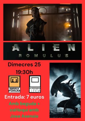 <bound method DexterityContent.Title of <Event at /fs-paeria/paeria/ca/actualitat/agenda/birraforum-alien-romulus>>.