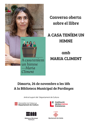 <bound method DexterityContent.Title of <Event at /fs-paeria/paeria/ca/actualitat/agenda/conversa-oberta-sobre-el-llibre-a-casa-teniem-un-himne-amb-maria-climent>>.