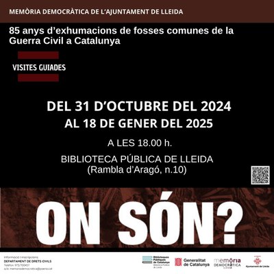 <bound method DexterityContent.Title of <Event at /fs-paeria/paeria/ca/actualitat/agenda/visites-guiades-on-son-85-anys-d2019exhumacions-de-fosses-comunes-de-la-guerra-civil-a-catalunya-1>>.