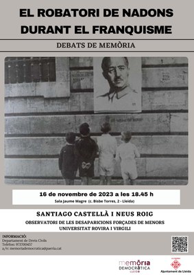 Aquest nou ‘Debat de Memòria’ es realitzarà, el poper dia 16 de novembre, a les 18.45 h, a la Sala Jaume Magre, al carrer Bisbe Torres, 2.