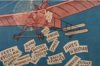 Detall del cartell de la Festa Major de Lleida de 1920, cedit a l'Arxiu Municipal pel Sr. Fernando Boneu, i que va ser restaurat.