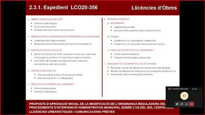 La comissió d'Urbanisme s'ha celebrat avui de forma telemàtica.