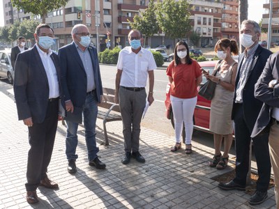 Acte de col·locació de la primera pedra de la que serà l'escola Pinyana-Balàfia.