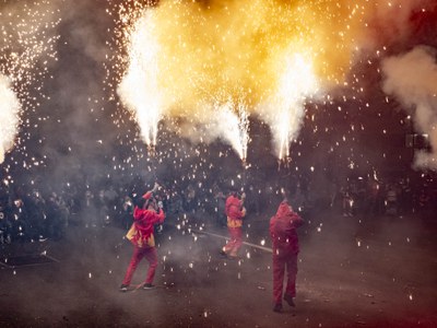 El foc ha encès el recinte dels Camps Elisis.