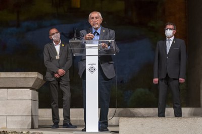 Parlaments de Josep Vallverdú, distingit com a Fill Predilecte de la ciutat de Lleida.