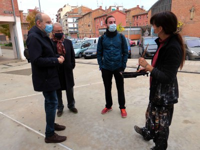 Els paers Rutllant, Cerdà i Amor, amb la il·lustradora Cristina de Juan.