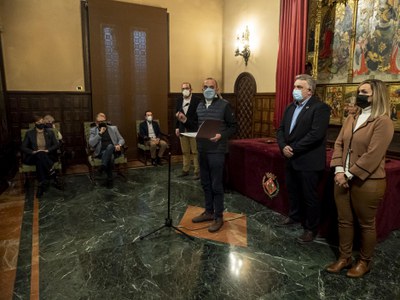 L'alcalde Miquel Pueyo ha presidit la signatura dels convenis amb les entitats PIMEC, AP Lleida i Associació Empresa Familiar..