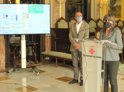 La presentació de l'estudi sobre les dones a la ciutat s'ha fet al Saló de Sessions de la Paeria.