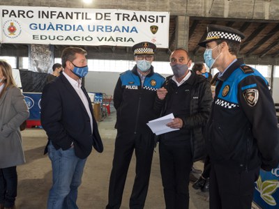 L'alcalde Pueyo i el regidor Castro han visitat el Parc d'Educació Viària al turó de Gardeny.