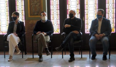 Els regidors Ángeles Ribes, Xavier Palau, Jaume Rutllant i Joan Ramon Castro han assistit a l'acte de signatura.