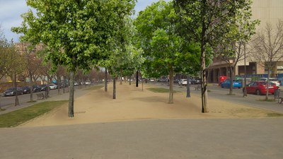 Recreació de la rambla (imatge virtual), una vegada plantats els arbres..