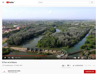 Captura del vídeo dedicat al parc de la Mitjana.