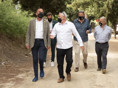 Un moment de la visita al Club de Tir Olímpic Lleida.