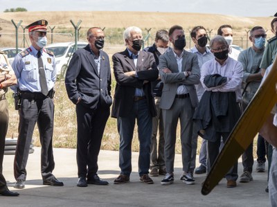 Un moment de l'acte, aquest matí a l'aeroport de Lleida-Alguaire.