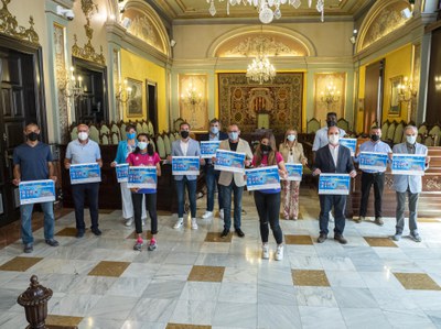 Imatge de la presentació del Campionat d'Espanya d'Atletisme sub-16, al Palau de la Paeria..