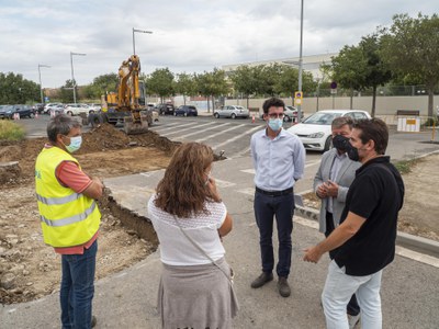 El tinent d'alcalde Toni Postius i el regidor Joan Ramon Castro han visitat avui les obres.