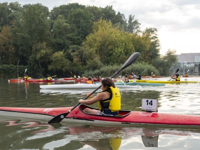 La Mitjana ha estat l'escenari de l'ascens i descens del Segre en piragua.