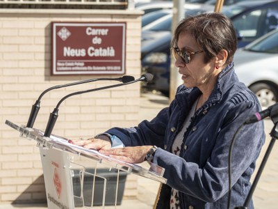 Margarita, la filla de Neus Català, ha vingut des de França per assistir a l'acte.