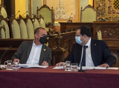 Fotografia de la Junta Local de Seguretat celebradas avui al Saló de Sessions de la Paeria 2.