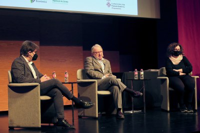 El tt. d’alcalde de Promoció Econòmica i Emprenedoria, Paco Cerdà, amb el vicepres. del Patronat de Promoció Econòmica de la Diputació de Lleida, Car….