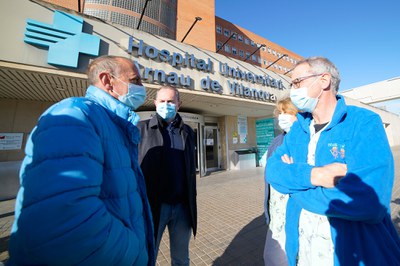 El Paer en cap ha saludat els responsables de pediatria de l'Hospital Arnau de Vilanova..