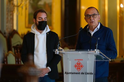 Un moment de la intervenció del paer en cap.