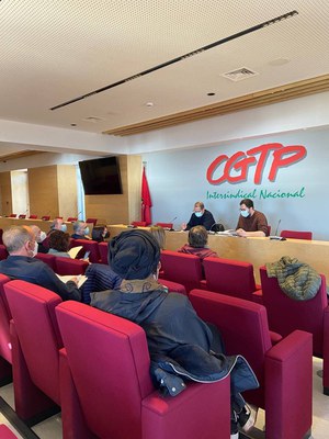 Imatge de la reunió amb el sindicat CGTP.
