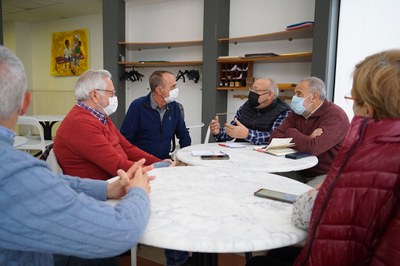 En el decurs de la visita s'ha reunit amb representants de la Marea Pensionista de Lleida..