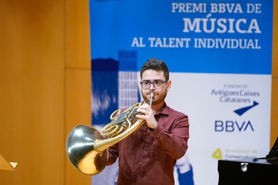 Actuació de David Arnau Macià, trompetista lleidatà, guanyador de la primera edició d’aquests premis.