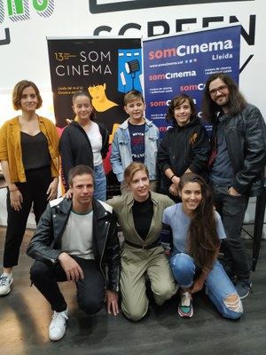 L'equip de Neu, abans de la presentació del seu curt al Som Cinema..