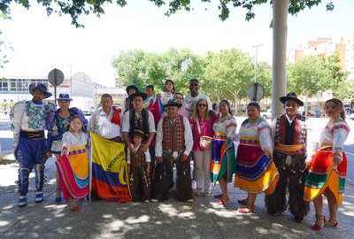 El regidor del barri de Cappont, Jackson Quiñónez, aquest diumenge, al Matí Intercultural i Familiar organitzat al barri..