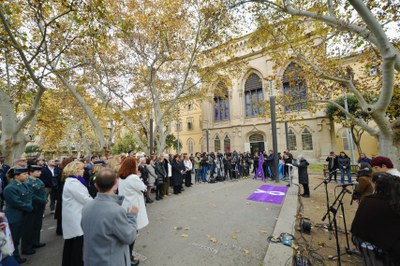 Durant l'acte unitari del 25N s'ha llegit la declaració institucional.