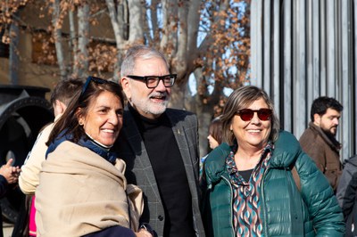 El paer en cap, amb dos assistents a la recepció dels ambaixadors de Lleida..
