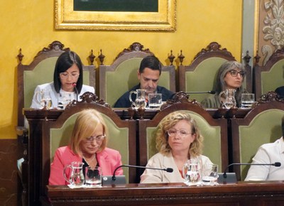 Imatge del torn de la regidora Jordina Freixanet, del grup municipal Esquerra Republicana de Catalunya - Acord Municipal..