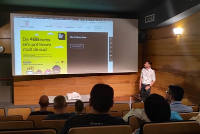 La presentació de la web de la Paeria, en la conferència sobre el sistema plone a Eibar..