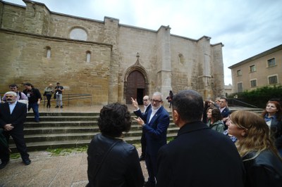 Visita a les obres de restauració de l'església de Sant Llorenç, que ja han finalitzat..