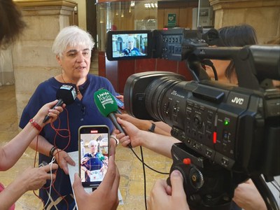 Carme Valls ha atès els mitjans de comunicació a la Paeria.