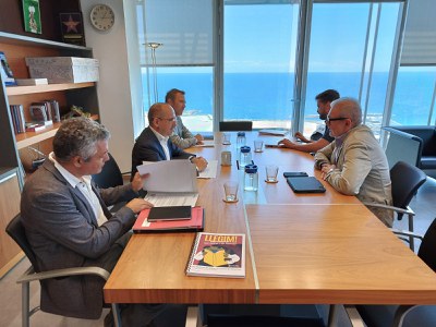 Reunió a Barcelona de l'alcalde de Lleida, Fèlix Larrosa, i el conseller de Drets Socials, Carles Campuzano..