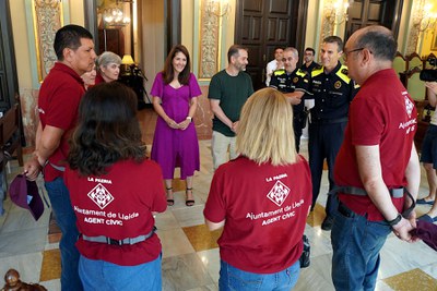 Un moment de la recepció al Palau de la Paeria.