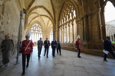 L'alcalde, Fèlix Larrosa, el conseller d’Agricultura, Òscar Ordeig, la delegada del Govern a Lleida, Núria Gil, i el president de la Diputació, Joan ….