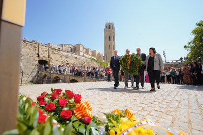 L'alcalde, Fèlix Larrosa, el conseller d’Agricultura, Òscar Ordeig, la delegada del Govern a Lleida, Núria Gil, i el president de la Diputació, Joan ….