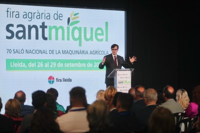 Illa durant el seu parlament en la cloenda de la Fira de Sant Miquel.