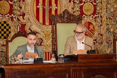 El regidor Xavier Blanco i l'alcalde, Fèlix Larrosa, s'han adreçat als assistents.