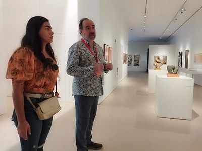 González, de visita al Museu Morera.