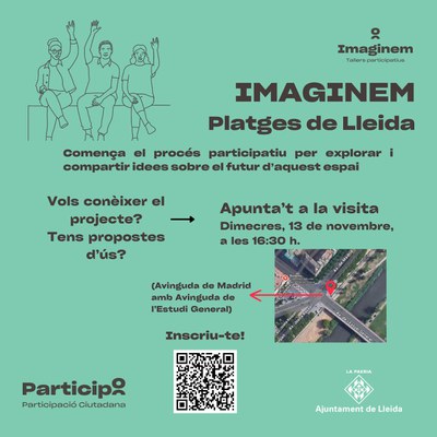 Imagen del Imaginemos Playas de Lleida con explicación y QR.