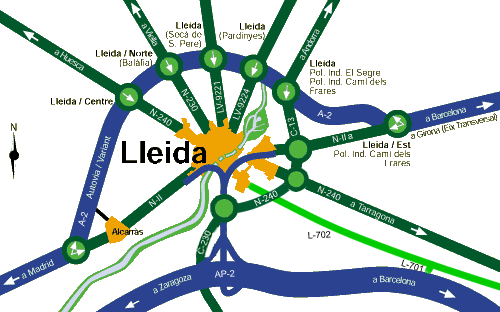 Mapa de acceso a Lleida
